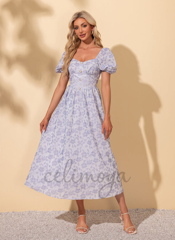 Robes mi-longues en polyester élégantes chérie - 302291