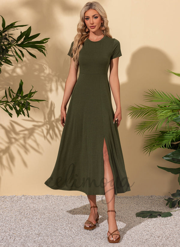 Scoop Vacances A-ligne Mélanges de coton Robes longues - 302617