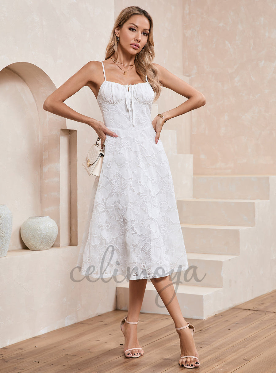 Sweetheart A-line Lace Midi Dresses - 303368