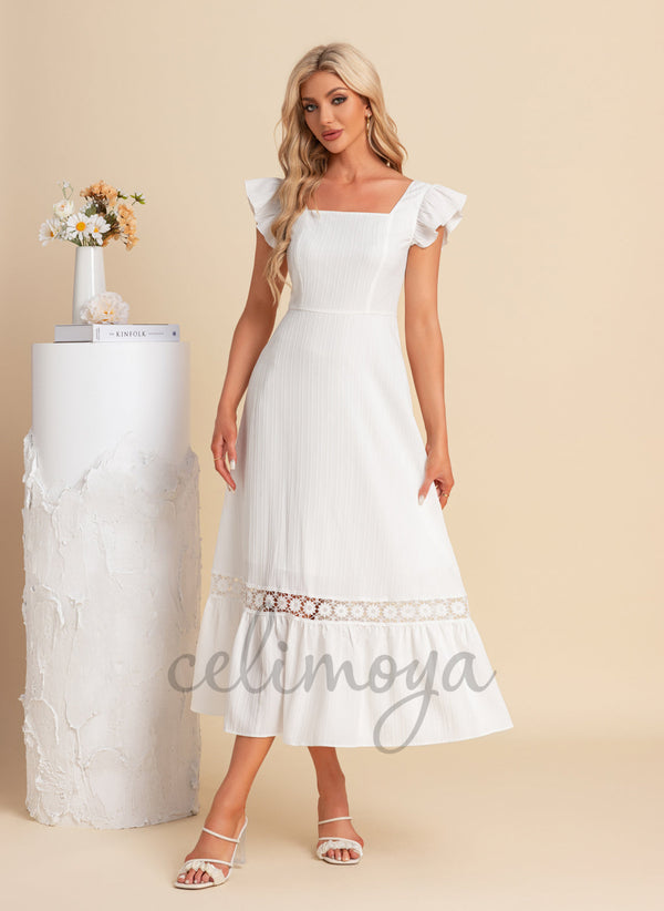 Robes midi carrées en polyester - 303738