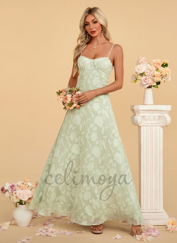 Jacquard Sweetheart A-line Chiffon Maxi Dress - 312677